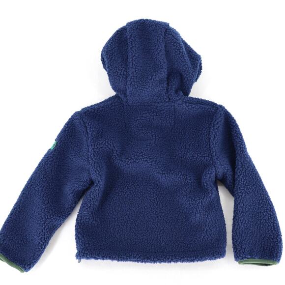 Save The Duck Toddler Navy Fleece Teddy 1/4-Zip Hooded Jacket Kids Size 4 - Picture 4 of 5